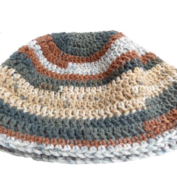 Multicolor Stripes Beanie OS Handmade Crochet Hand Knit Warm Cap Winter Hat NWT - Picture 6 of 8